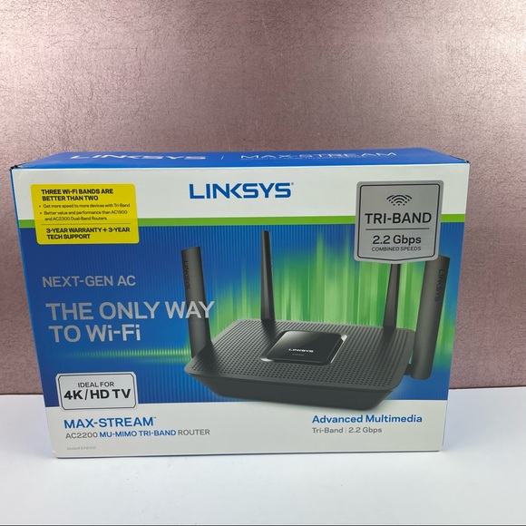 Linksys Black AC2200 MU-MIMO Tri-Band Router New With Box - Picture 6 of 7